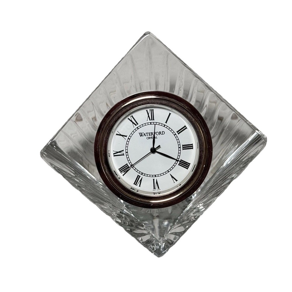 Waterford Crystal Meridian Pyramid Clock Signed‎ Ireland